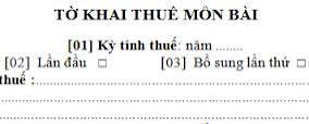 bậc thuế môn bài năm 2017